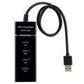 Universal 4 -Port Superspeed USB 3.0 Hub - 25cm - Black